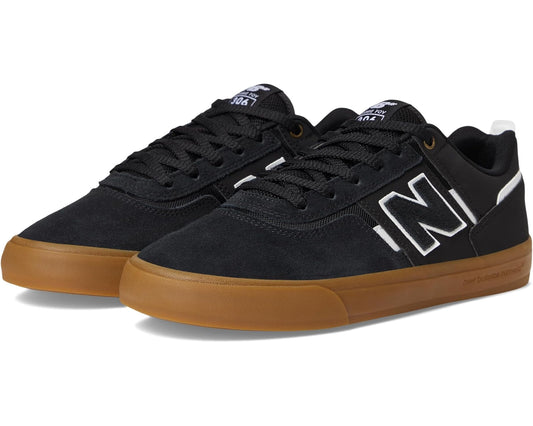 New Balance Numeric 306 skate shoes, black upper with white N and gum outsole