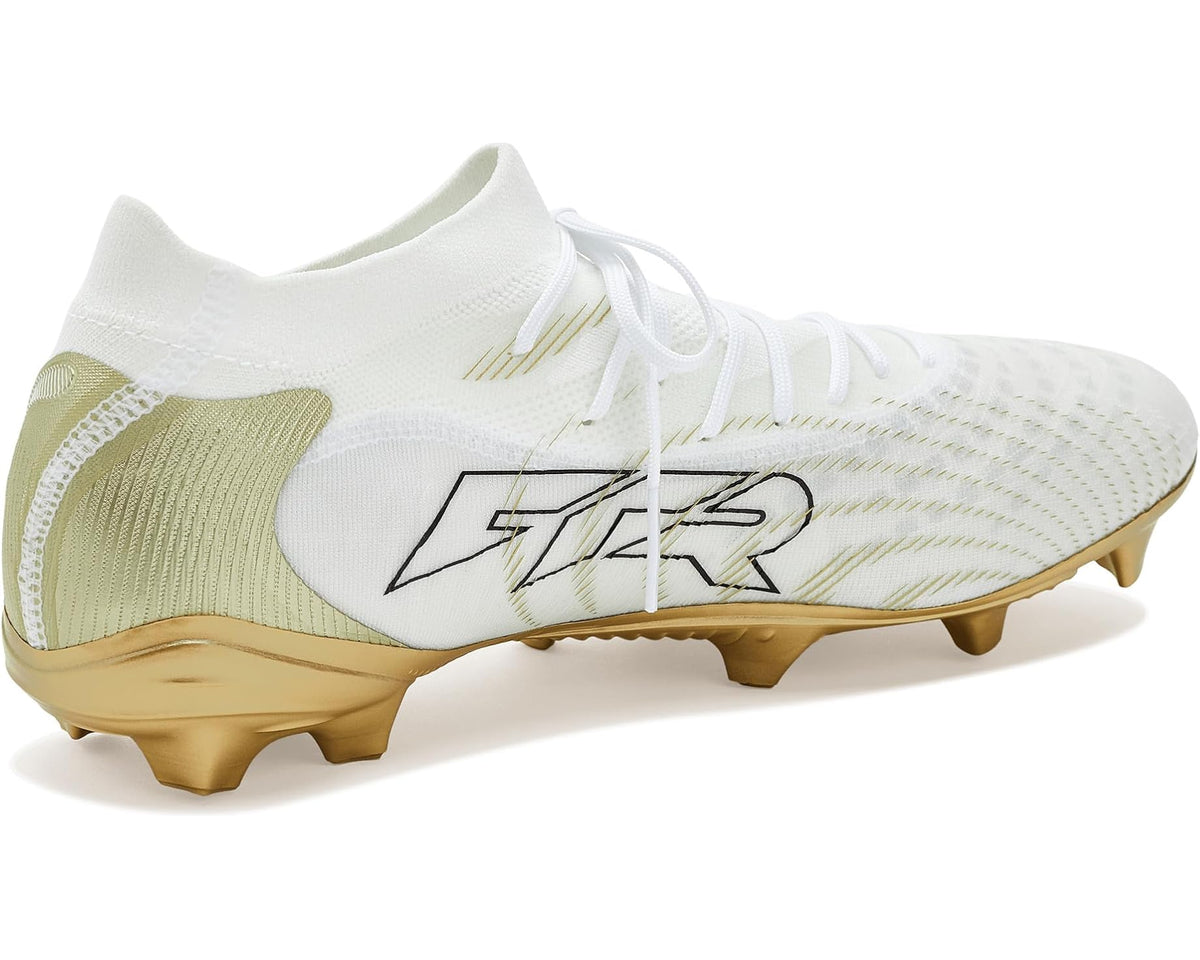 Men's PUMA Future 9 Match Firm, Artificial Ground Soccer Cleats White/Metallic Gold/Black