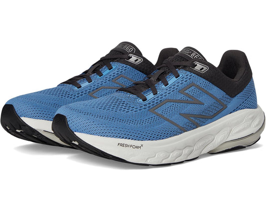 Men's running shoes in blue with black accents and white midsole, Fresh Foam X 860 v14
