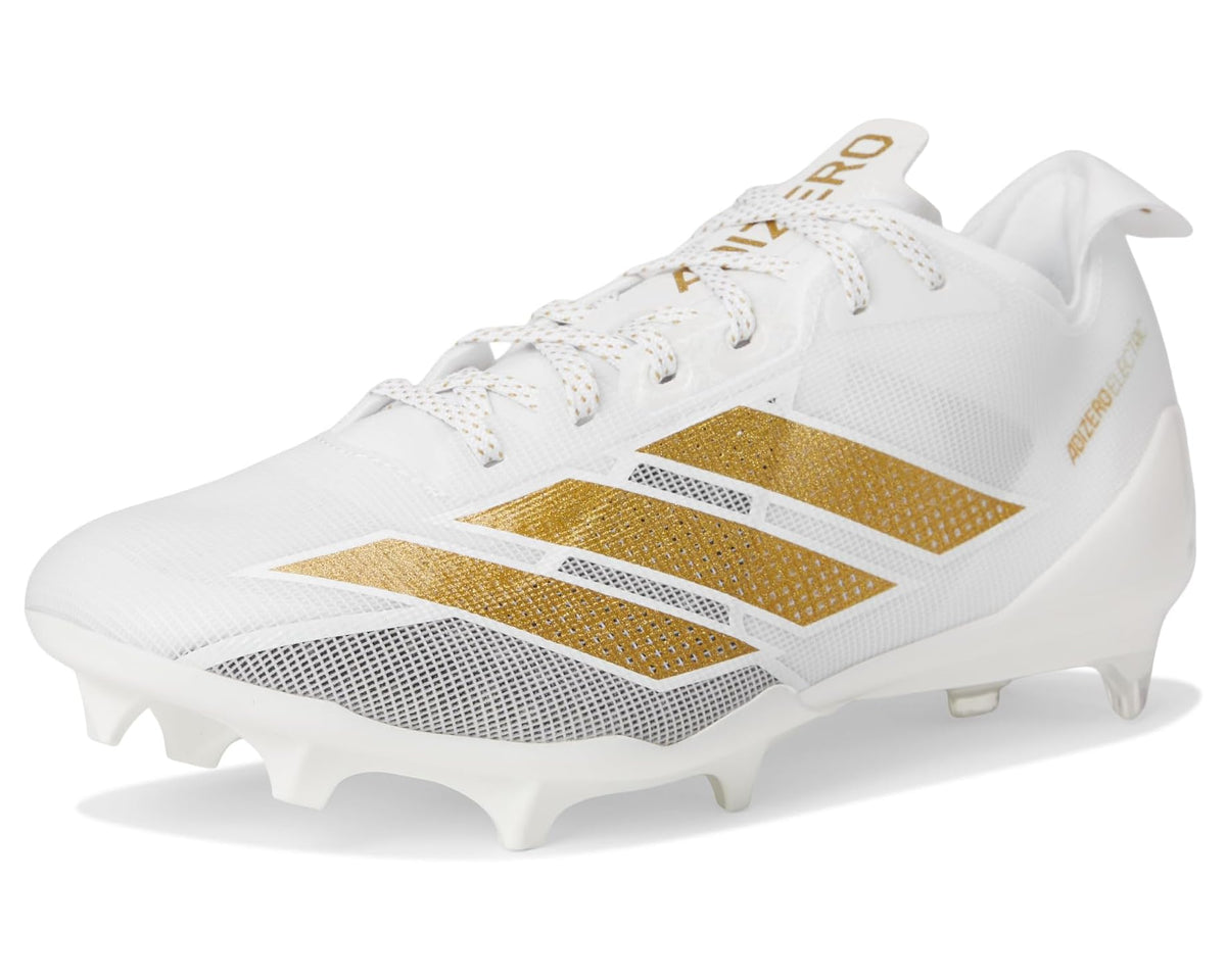 Men's adidas Adizero Electric Football Cleats White/Gold Metallic/White