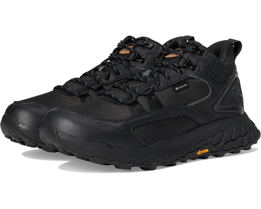 Men's New Balance Hierro Mid v1 trail boot, black knit upper, lace-up