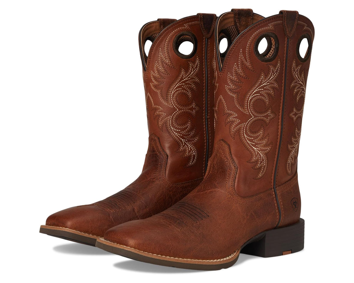 Men's Ariat Sport Rodeo Cowboy Boots Aged Tan Elephant Print