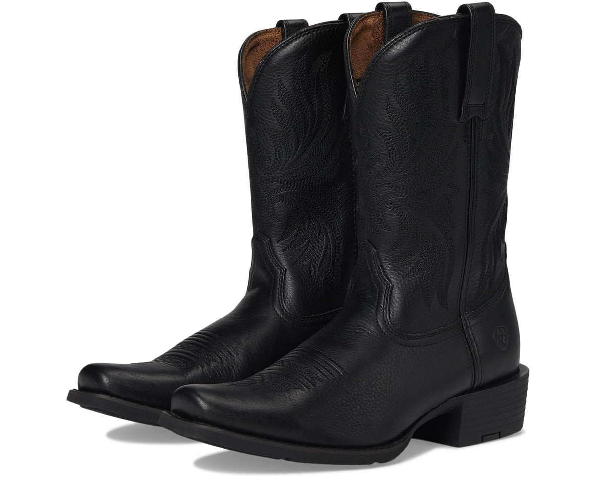 Men's Ariat Sport Narrow Cutter Toe Cowboy Boot Black Deertan