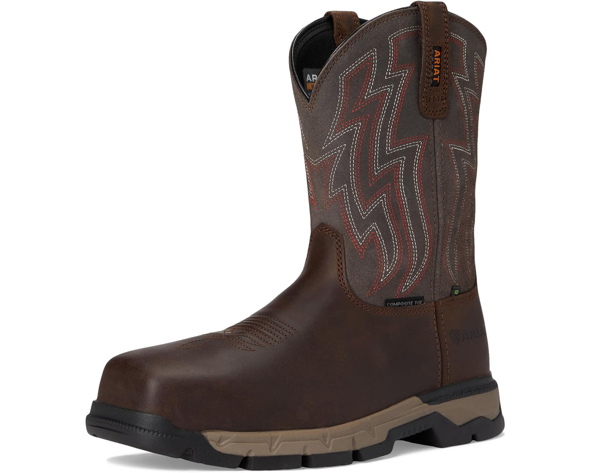 Men's Ariat Rebar Flex SD Composite Toe Work Boots Distressed Brown/Stone