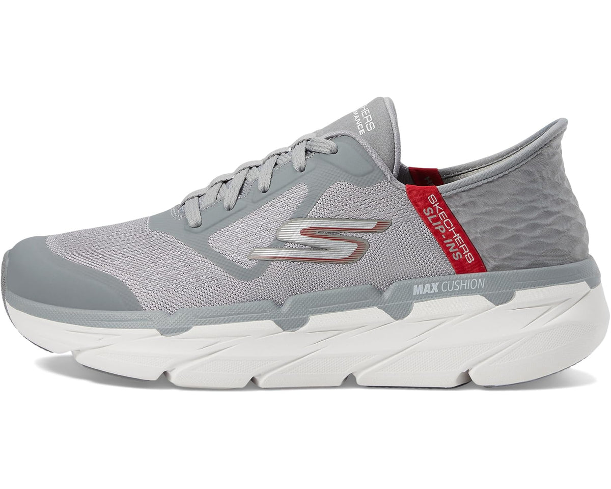 Men's SKECHERS Max Cushioning Premier Ascendant Hands Free Slip-Ins Gray/Red