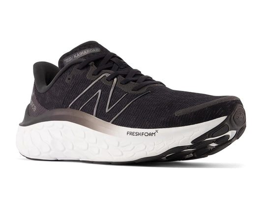 Men's New Balance Fresh Foam Kaiha Road black running shoes, knit upper, lace-up