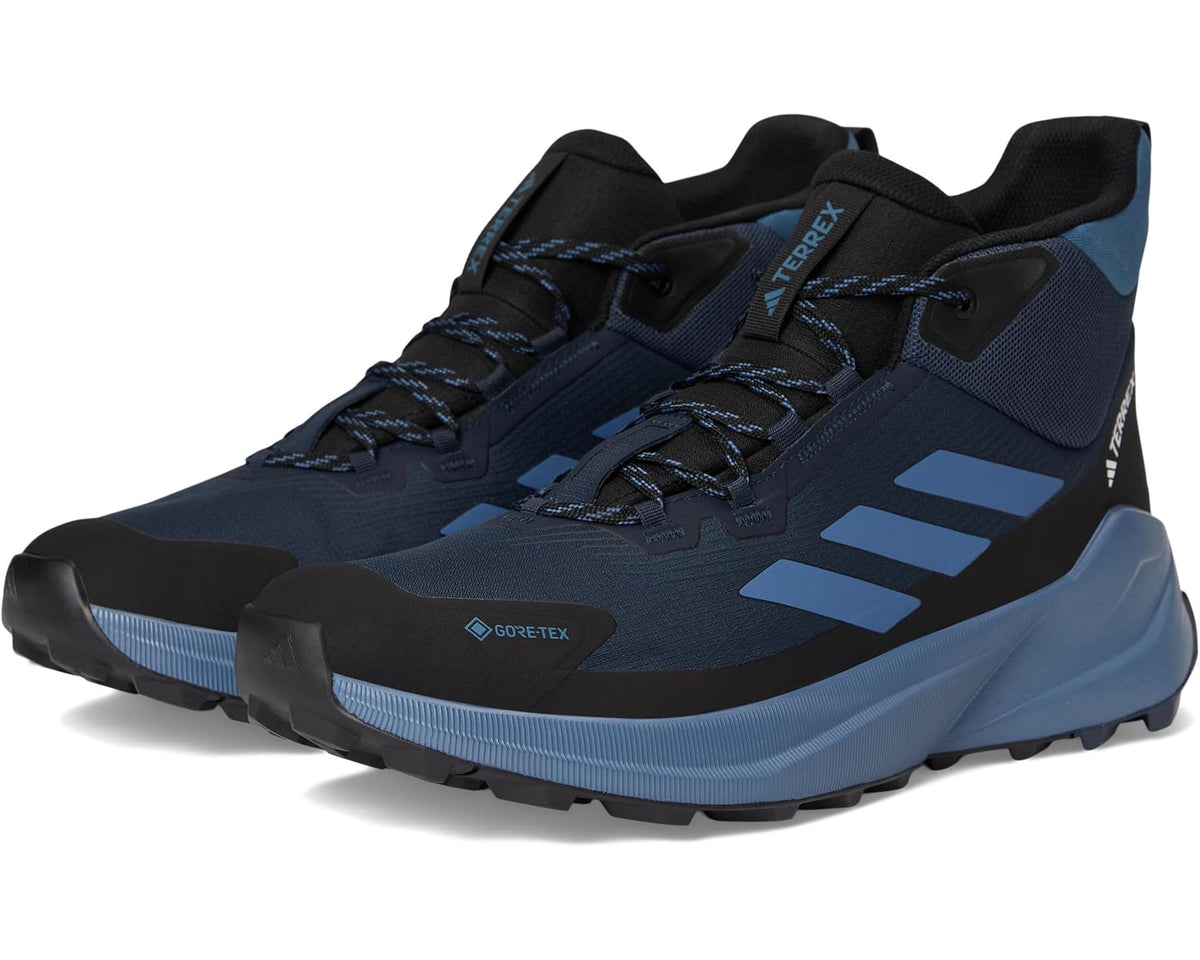 Men's adidas Terrex mid hiking shoes, GORE-TEX waterproof, navy/blue, lace-up