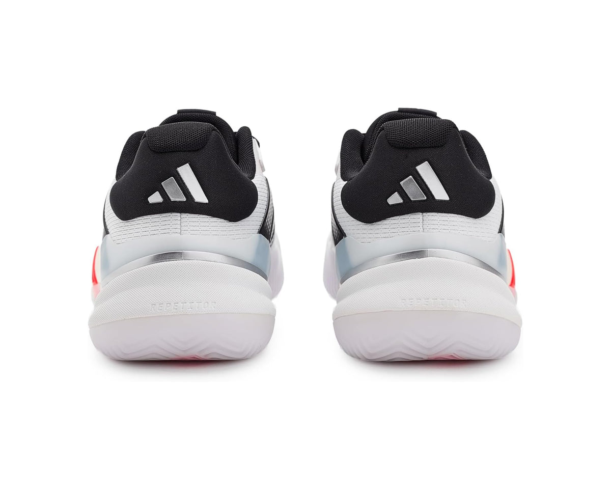 Men's adidas Barricade 1/4 Tennis Shoes White/Black/Lucid Red 1