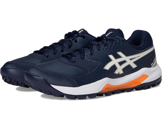 Unisex ASICS Gel-lethal Field 2 sneakers, navy blue with cream logo and orange accent