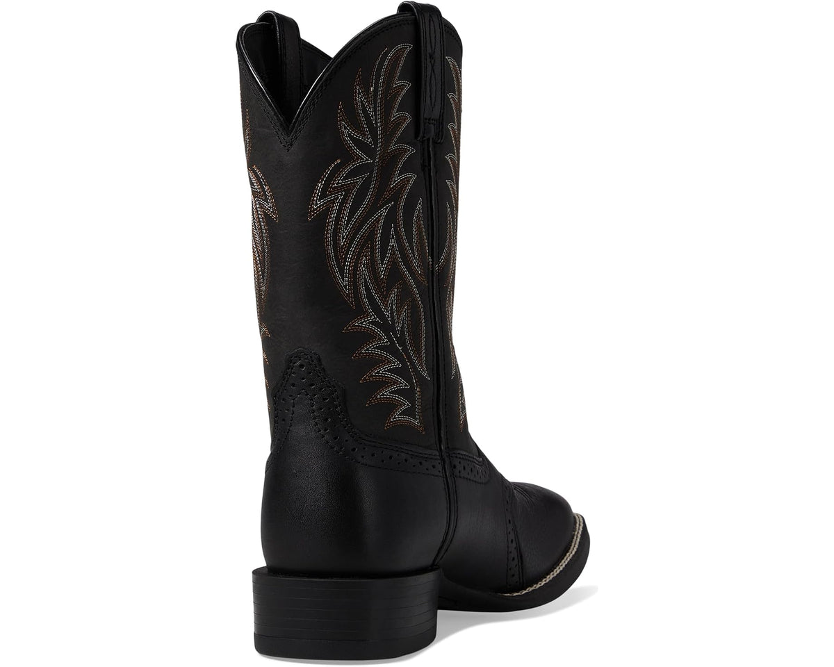 Men's Ariat Sport Western Wide Square Toe Black Deertan/Black