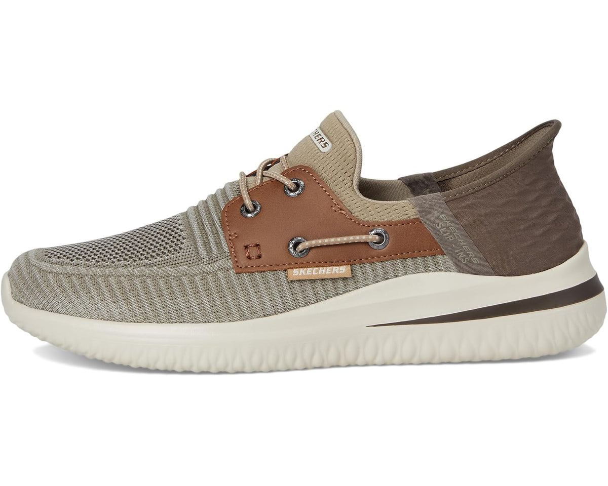 Men's SKECHERS Delson 3.0 Roth Hands Free Slip-Ins Taupe/Brown