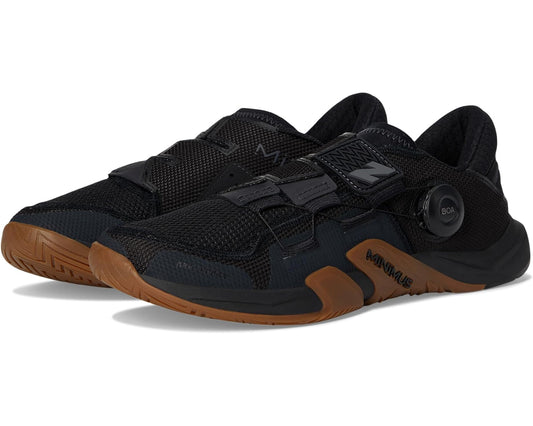 Men's New Balance Minimus TR BOA v2 shoes, black mesh with BOA dial and gum outsole
