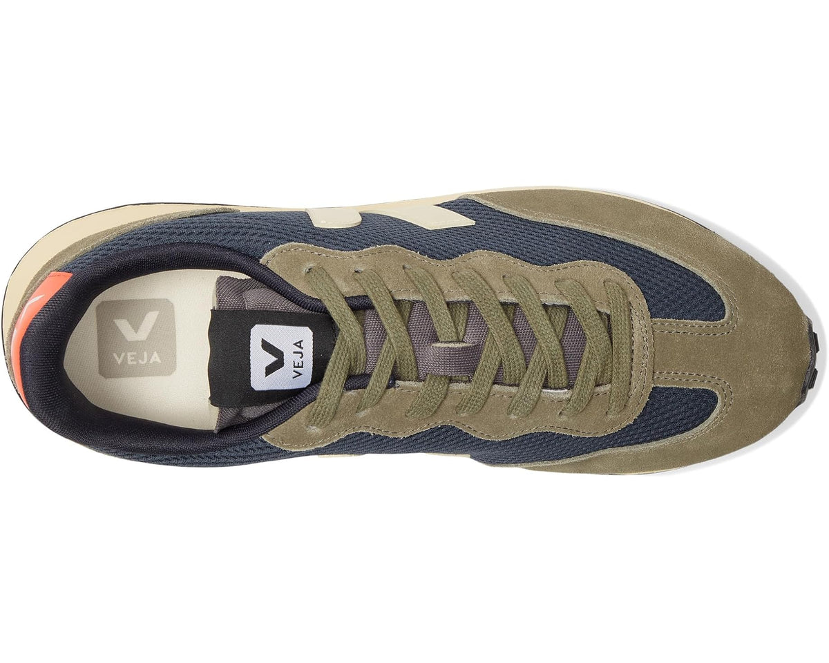Men's VEJA Rio Branco II sneakers, navy and olive with white V and VEJA tongue labels