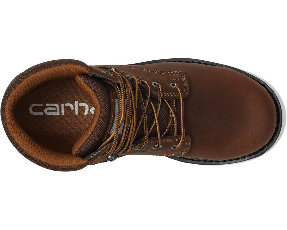 Men's Carhartt Traditional Welt 6 Steel Toe Work Boots Crazy Horse Brown Leather