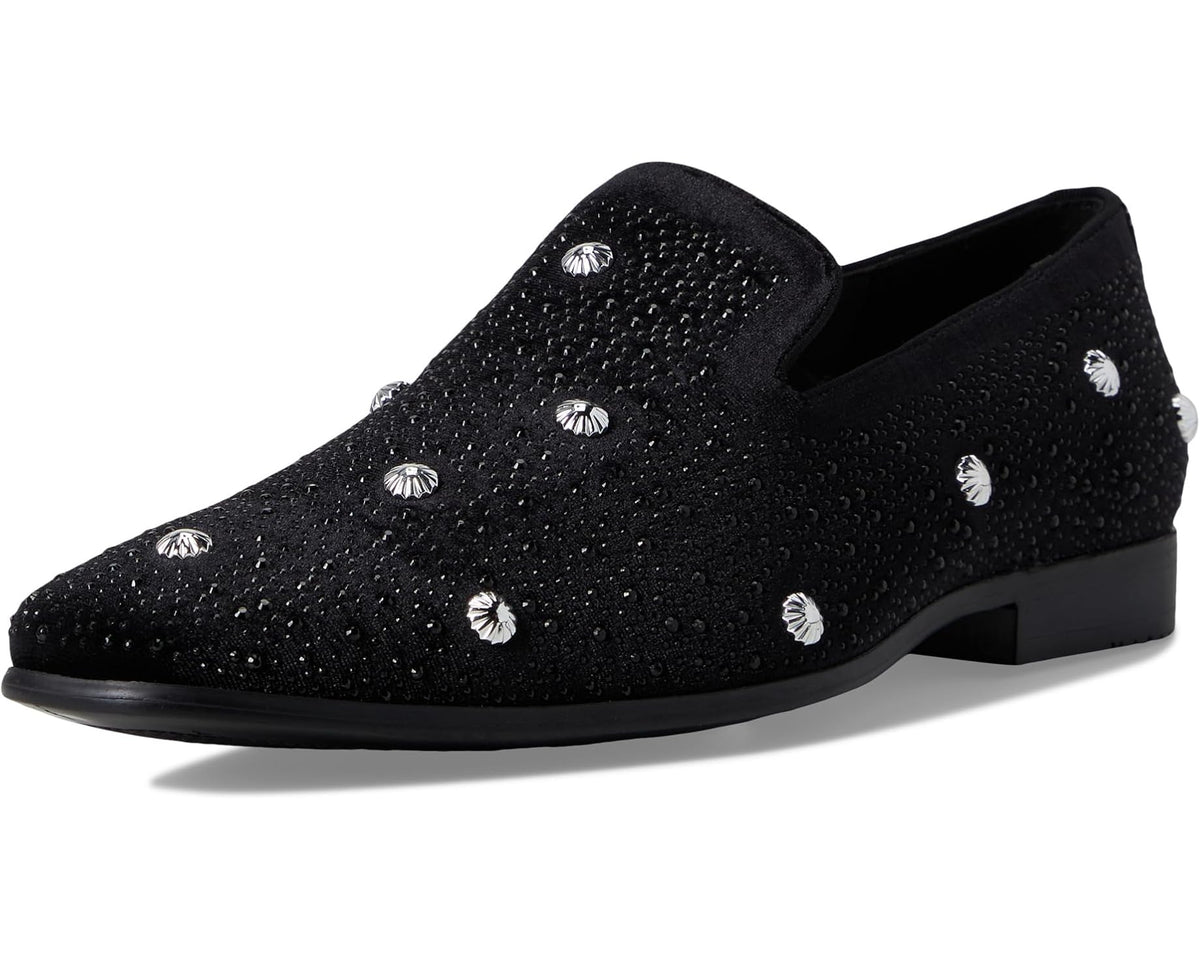 Men's Stacy Adams Spangle Rhinestone Slip-On Black/Silver