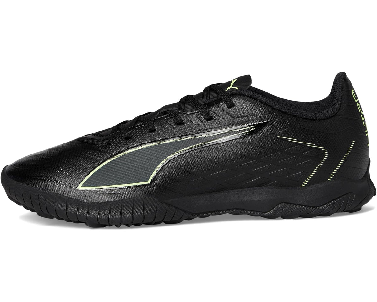 Men's PUMA Ultra 6 Play Turf Trainer Soccer Cleats Black/Fizzy Light/Green Terrain
