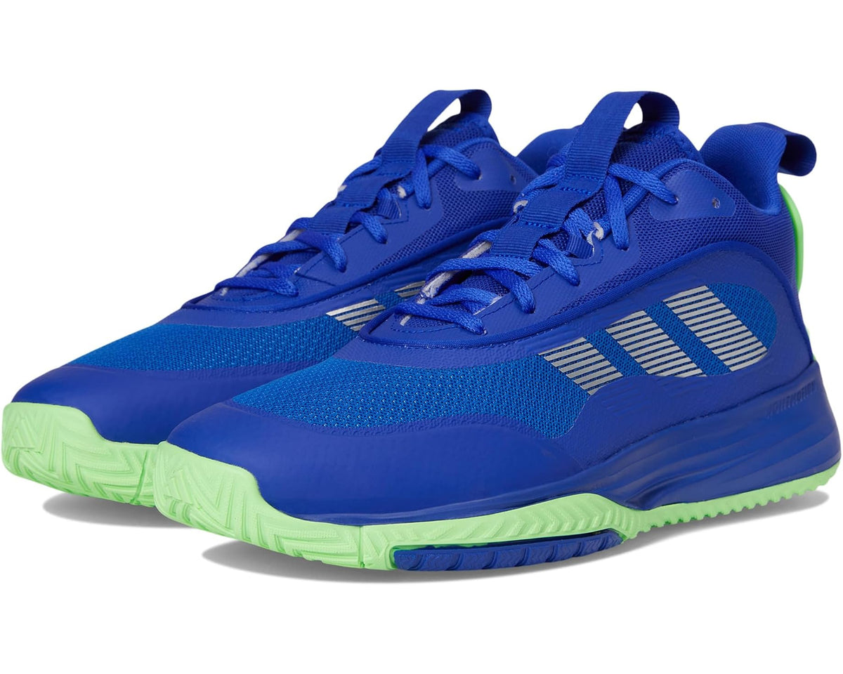 Men's adidas Own The Game 3.0 Basketball Shoes Lucid Blue/Silver Metallic/Lime Burst