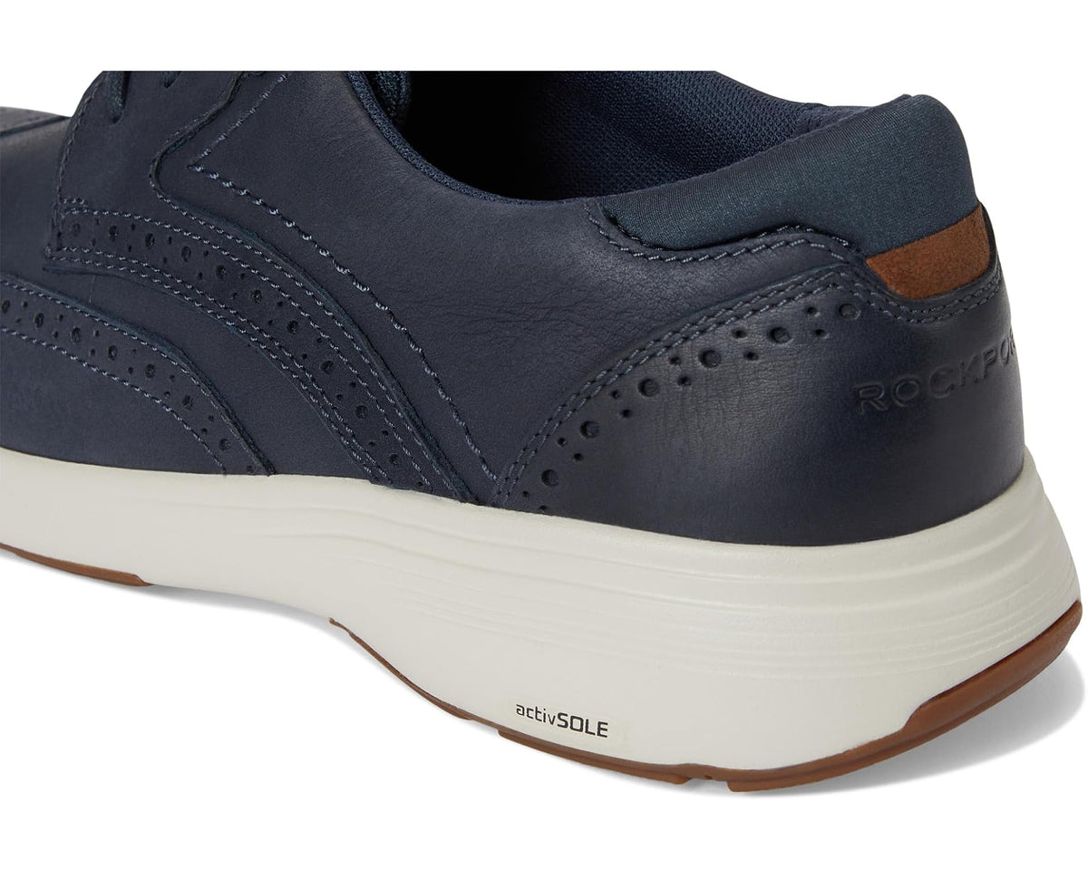 Men's Rockport Noah Wing Tip Dark Blue Leather