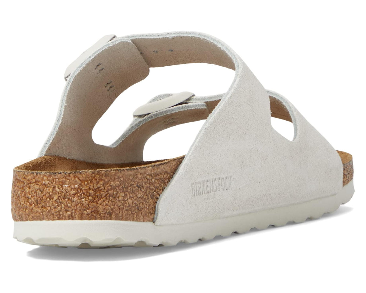 Unisex Birkenstock Arizona Soft Footbed  - Suede (Unisex) Antique White Suede