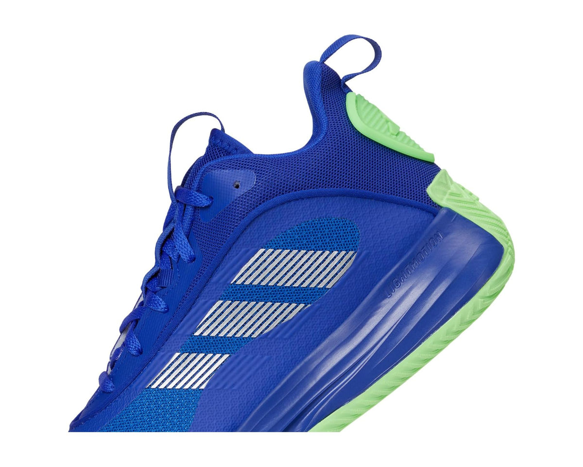 Men's adidas Own The Game 3.0 Basketball Shoes Lucid Blue/Silver Metallic/Lime Burst
