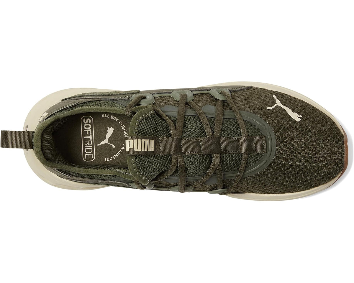 Men's PUMA Softride Frequence Shoes Dark Olive/Toasted Almond