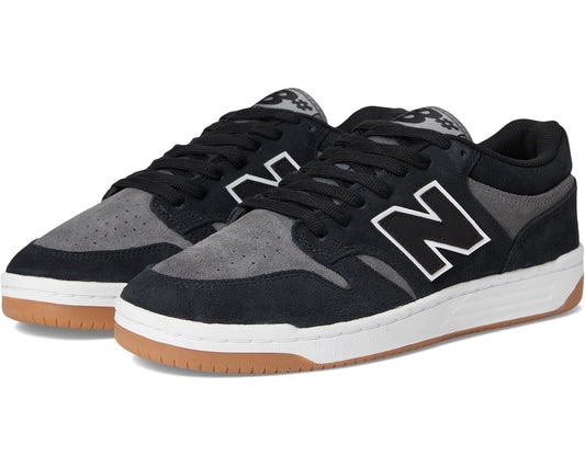 Unisex New Balance Numeric 480 lace-up sneakers, black and grey suede with N logo