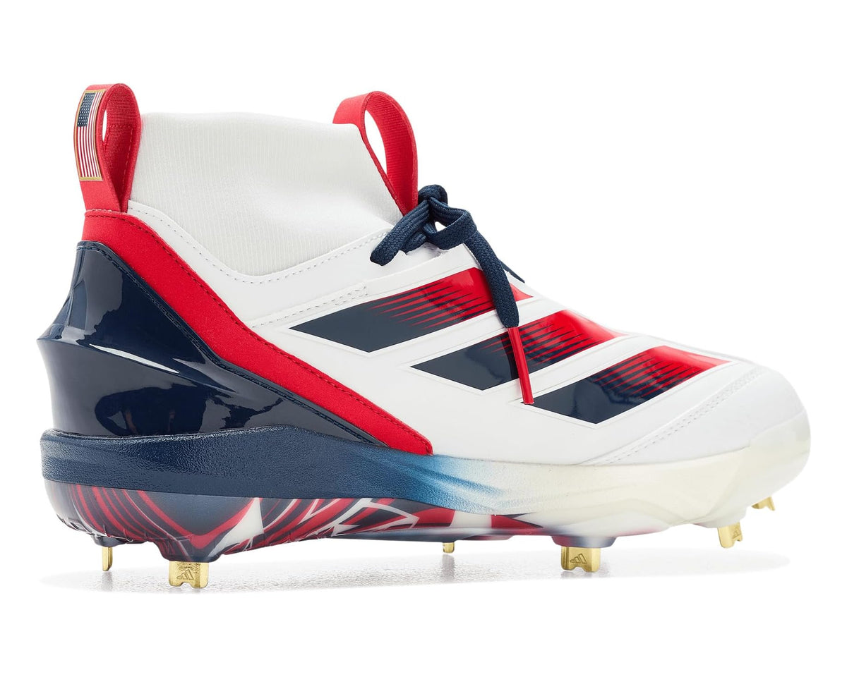 Men's adidas Adizero Impact+ 2.0 Bsb Usa Baseball Shoes White/Team Navy Blue/Team Collegiate Red