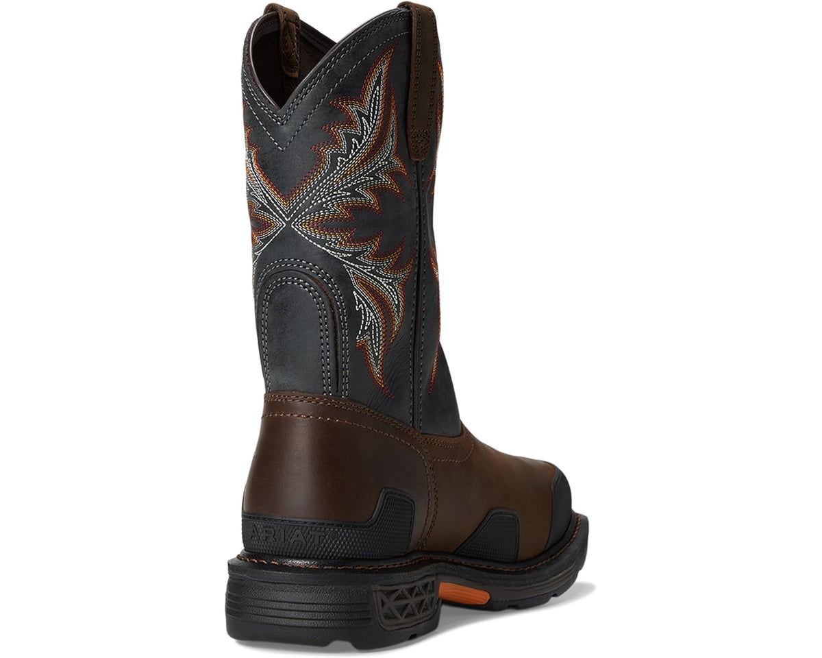 Men's Ariat OverDrive Wide Square Toe Composite Toe Work Boots Brown/Rough Stone