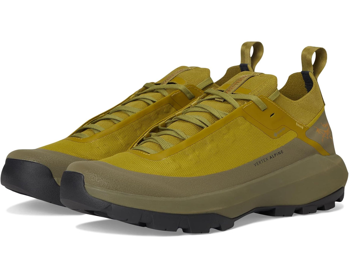 Men's olive moss lace-up hiking shoe with rugged rubber outsole