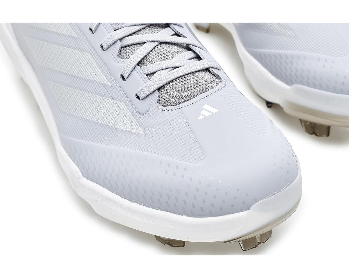 Men's adidas adiZero Impact 2.0 TPU Baseball Cleats Team Light Grey/White/Silver Metallic
