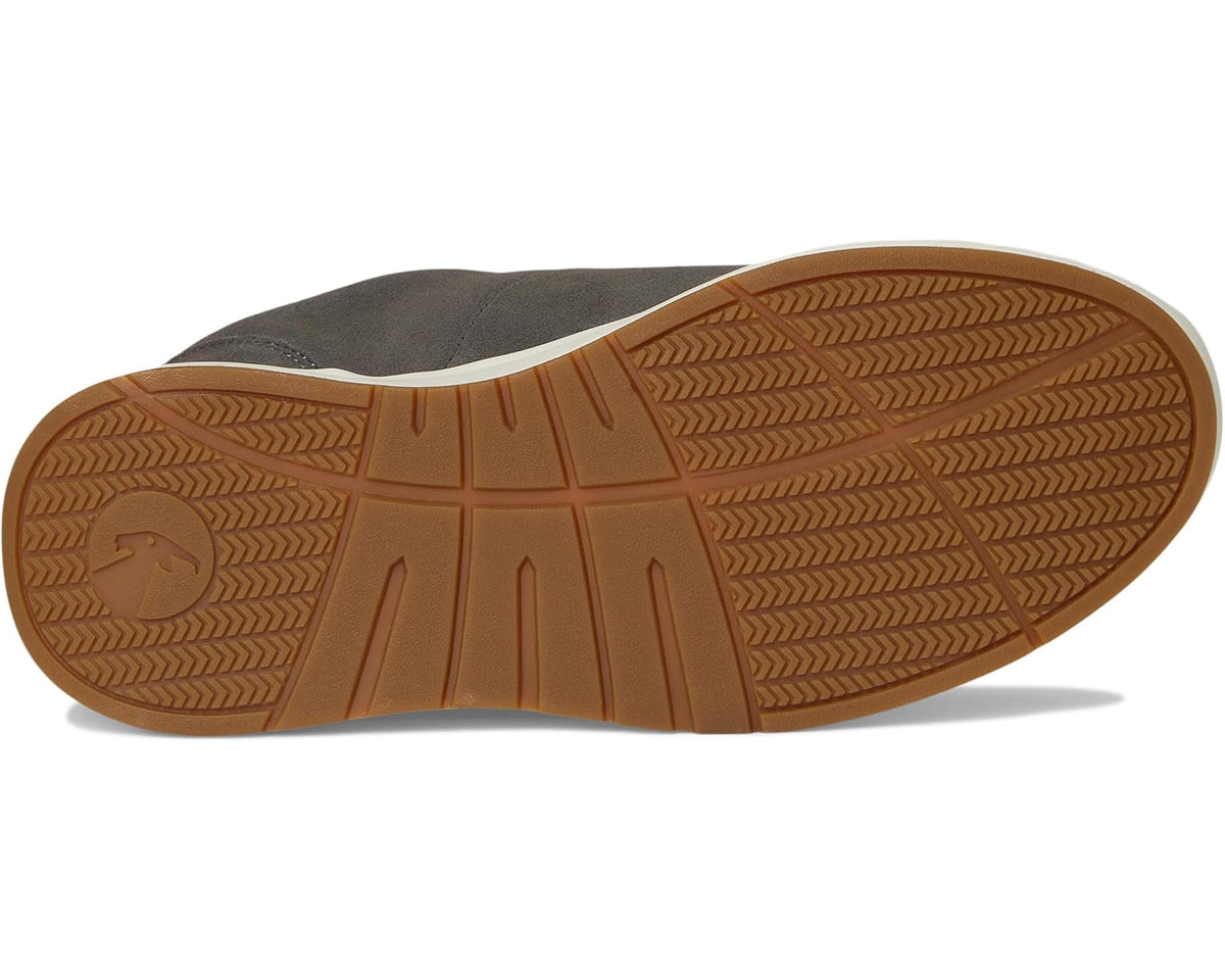 Men's BILLY charcoal suede sneaker outsole with herringbone traction tread