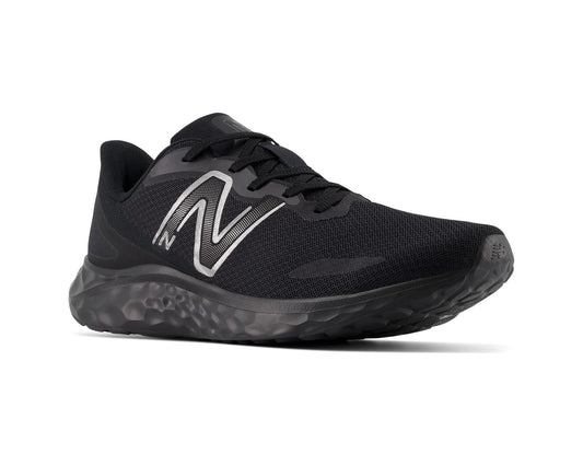 Men's New Balance Fresh Foam Arishi v4 black lace-up running shoes with textured outsole