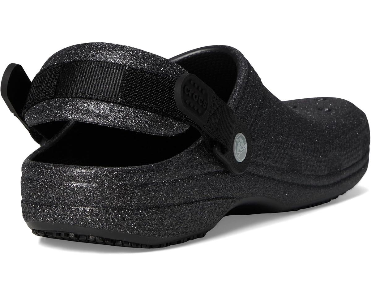 Unisex Crocs Work Classic Work Clogs Black Glitter
