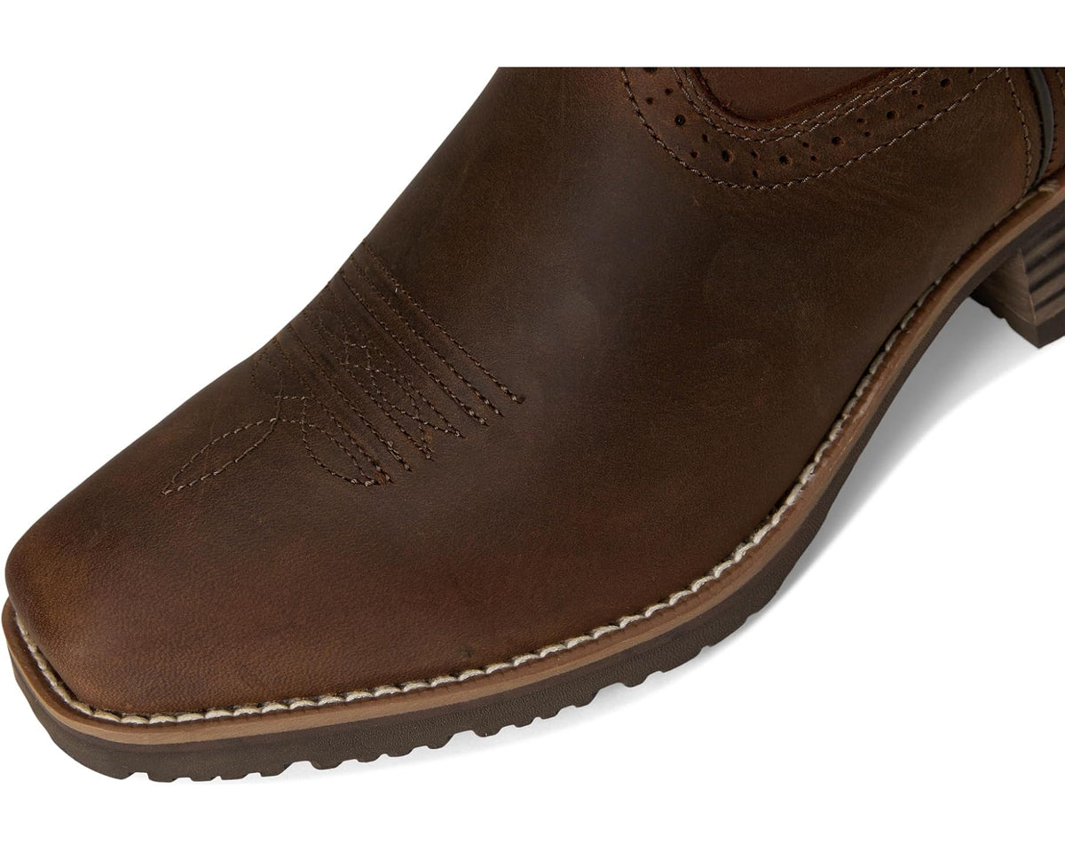 Men's Ariat Hybrid Roughstock Square Toe Cowboy Boot Distressed Brown