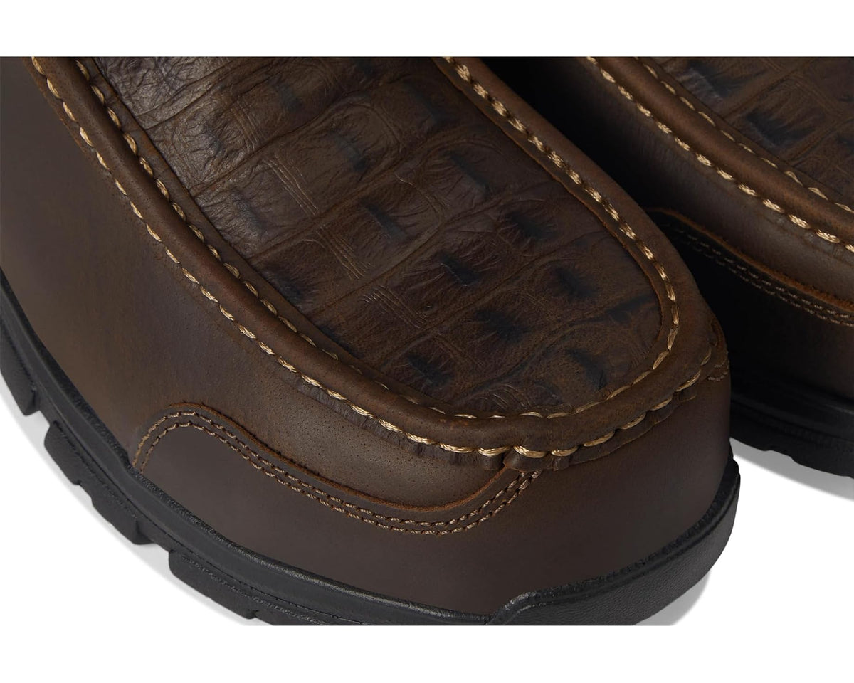 Men's Ariat Edge LTE Moc Composite Toe Work Boots Brown/Brown Croco Print