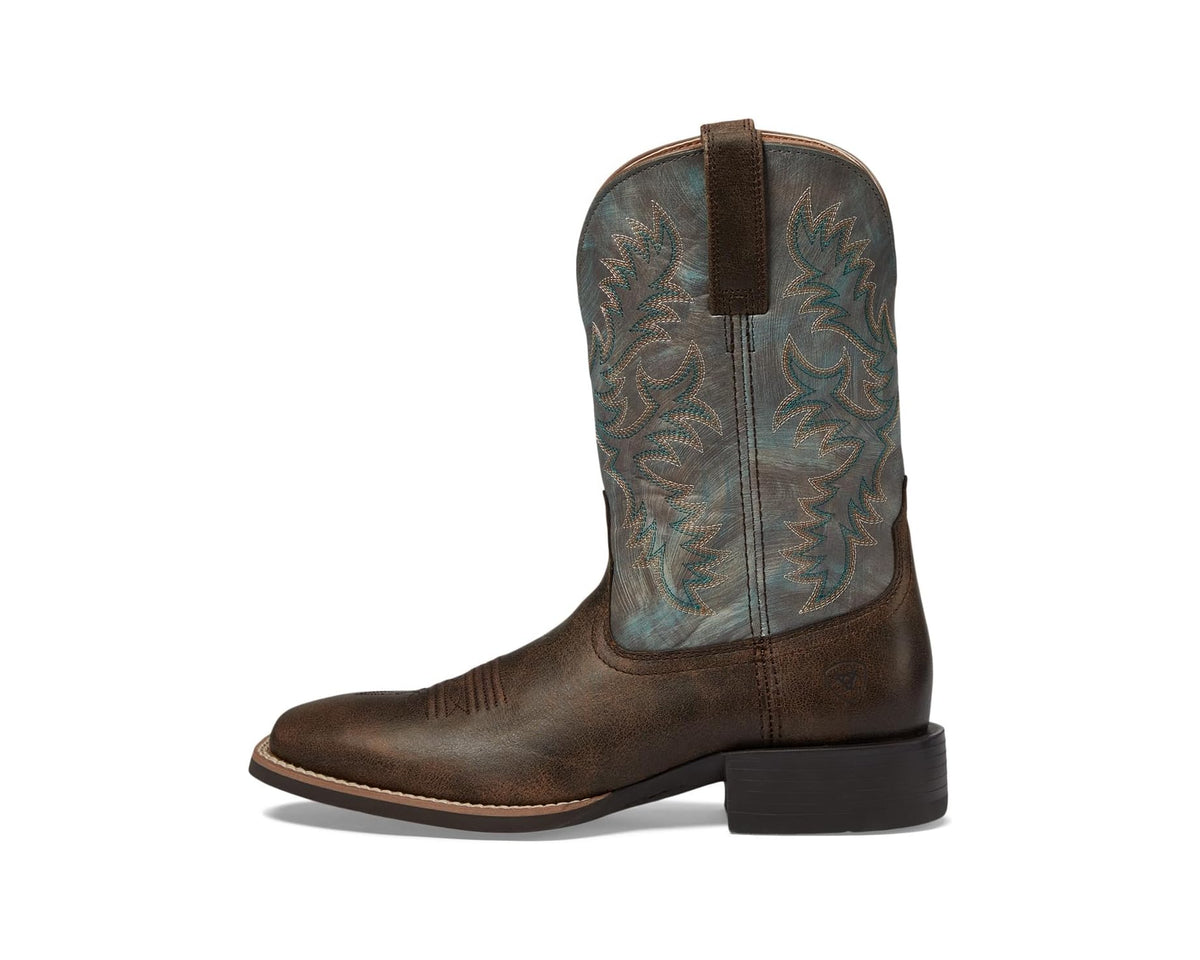 Men's Ariat Sport Latigo Western Boot Spiced Cider/Stone Blue
