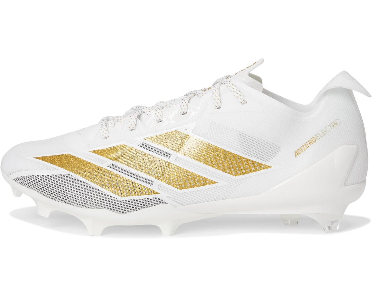 Men's adidas Adizero Electric Football Cleats White/Gold Metallic/White