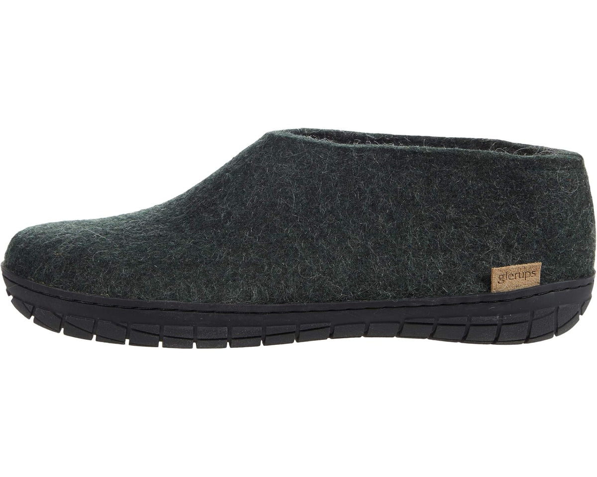 Unisex Glerups Wool Shoe Rubber Outsole Forest/Black Rubber