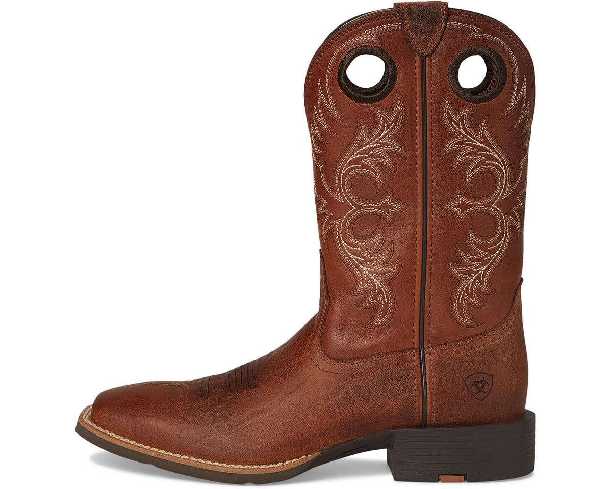 Men's Ariat Sport Rodeo Cowboy Boots Aged Tan Elephant Print
