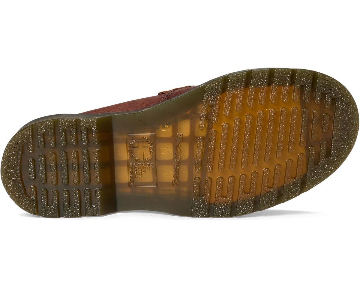 Unisex Dr. Martens Adrian Yellow Stitch Leather Loafers Cashew