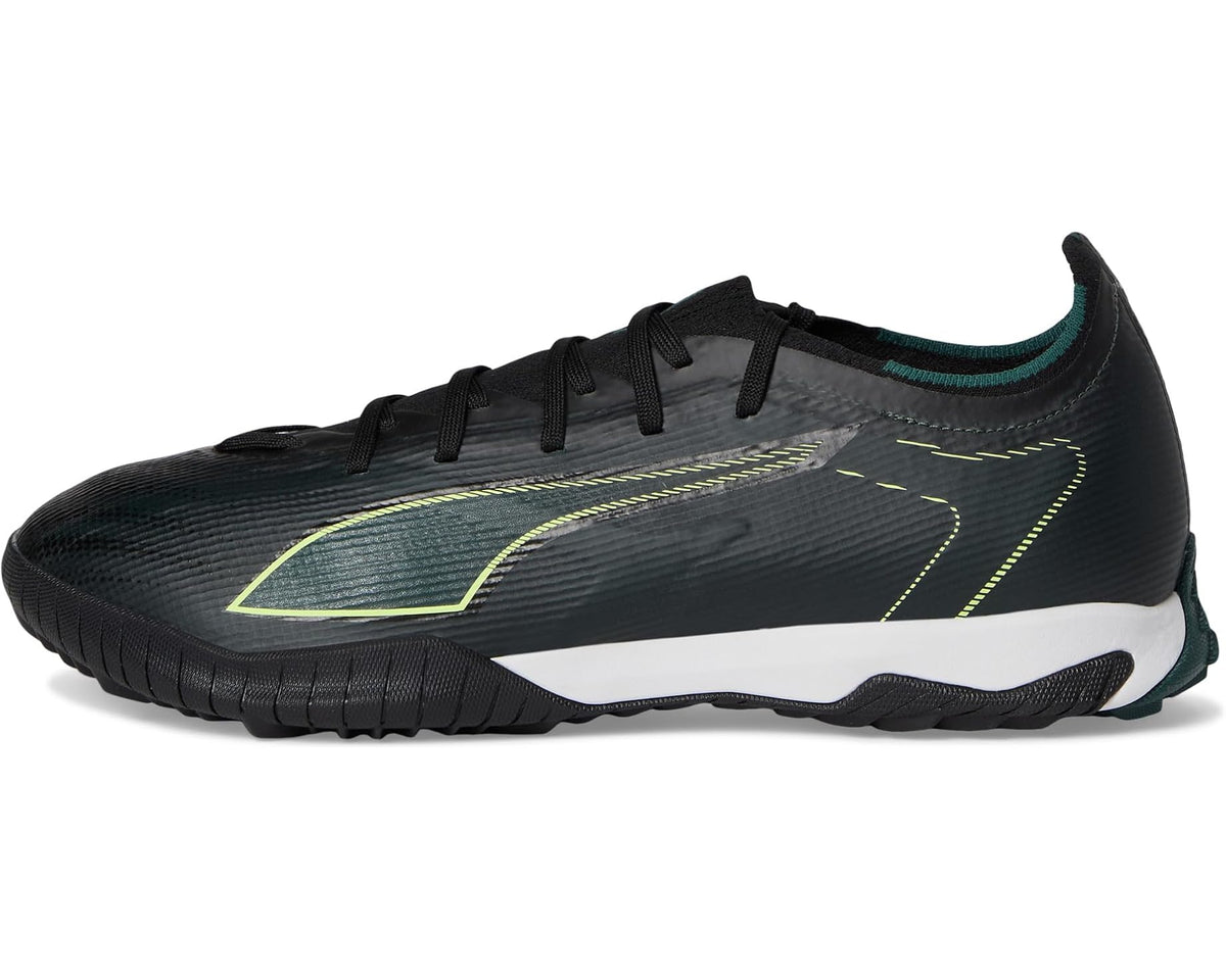 Men's PUMA Ultra 6 Match Turf Trainer Soccer Cleats Black/Fizzy Light/Green Terrain