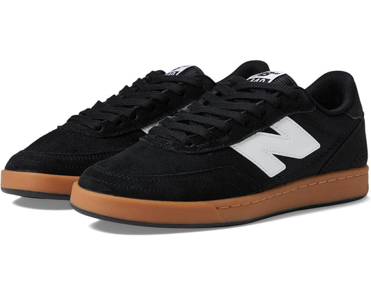New Balance Numeric 440 skate sneakers, black suede with white side logo, gum sole