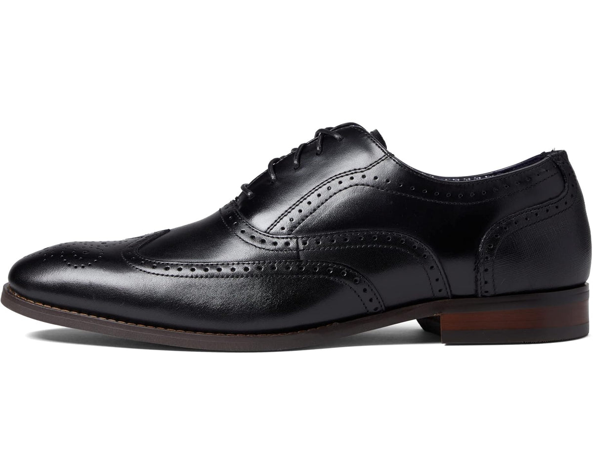 Men's Stacy Adams Kaine Wing Tip Lace-Up Oxford Black