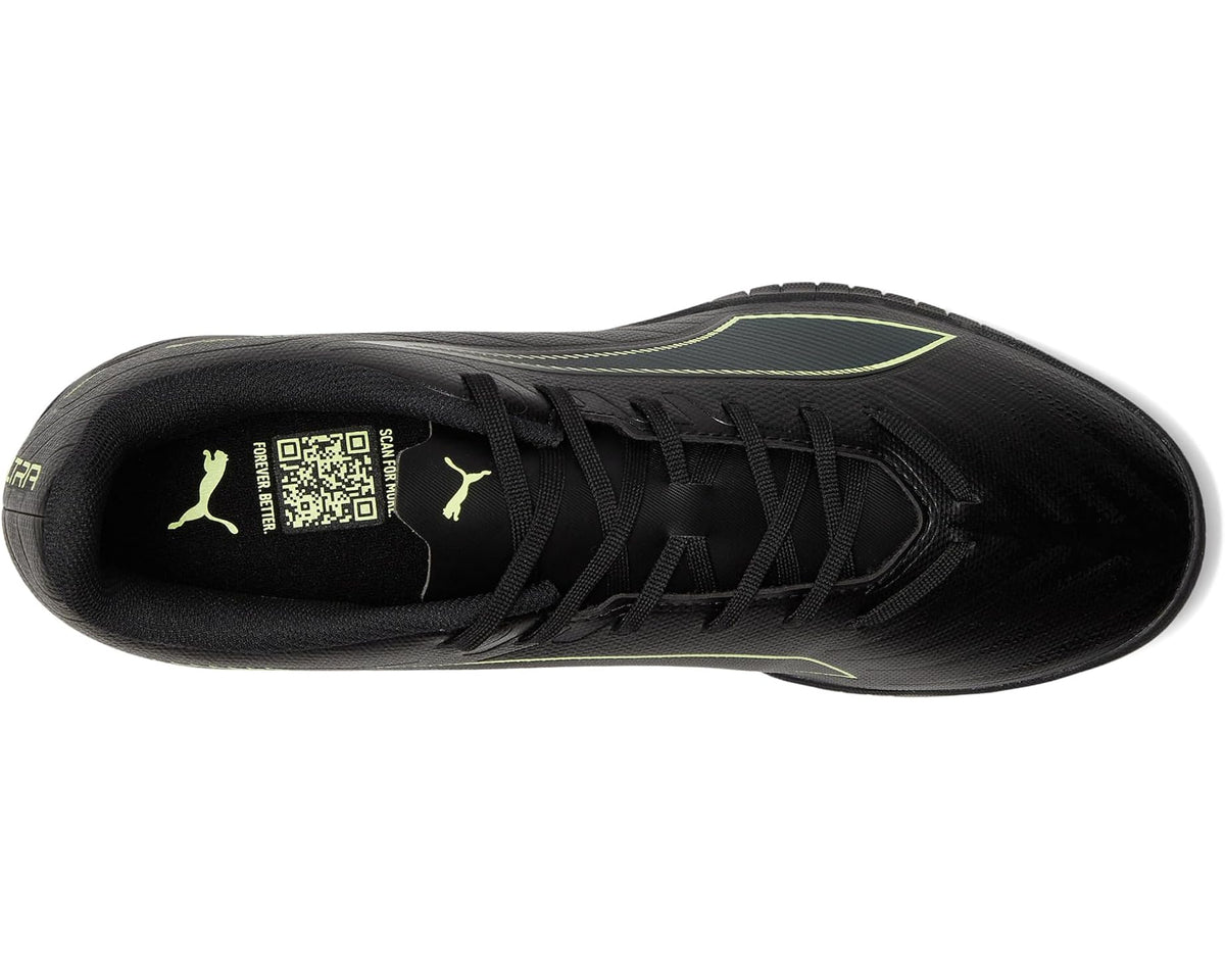 Men's PUMA Ultra 6 Play Turf Trainer Soccer Cleats Black/Fizzy Light/Green Terrain
