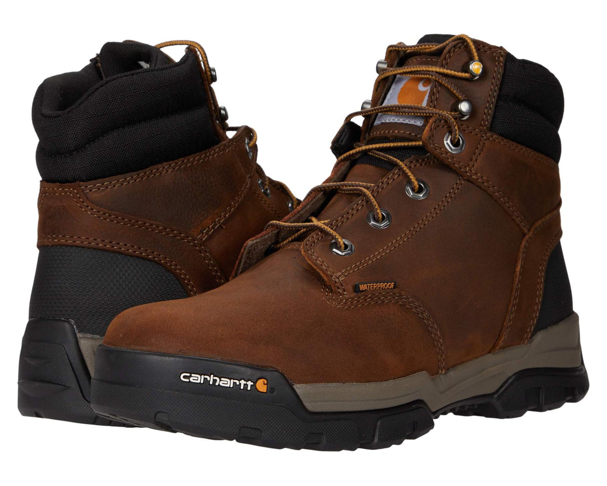 Men's Carhartt Ground Force 6 Waterproof Soft Toe Bison Brown/Oil Tan