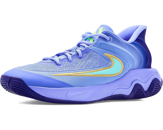 Men's Nike Giannis Immortality 4 low-top basketball shoes, light blue with neon accents