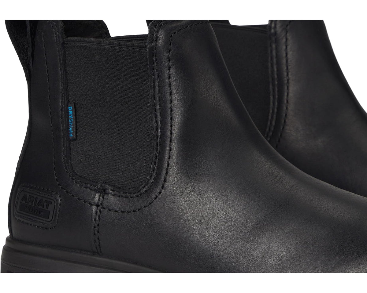 Men's Ariat Turbo Chelsea Waterproof Work Boots All Black