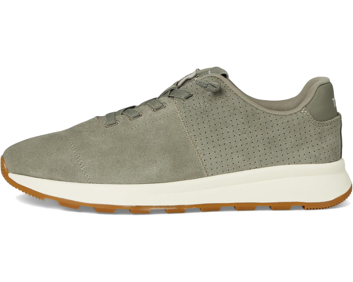TOMS TRVL LITE Cabrillo sneakers in vetiver grey suede, lace-up side view