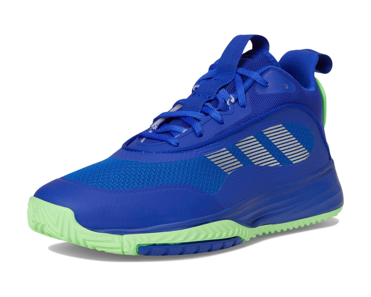 Men's adidas Own The Game 3.0 Basketball Shoes Lucid Blue/Silver Metallic/Lime Burst