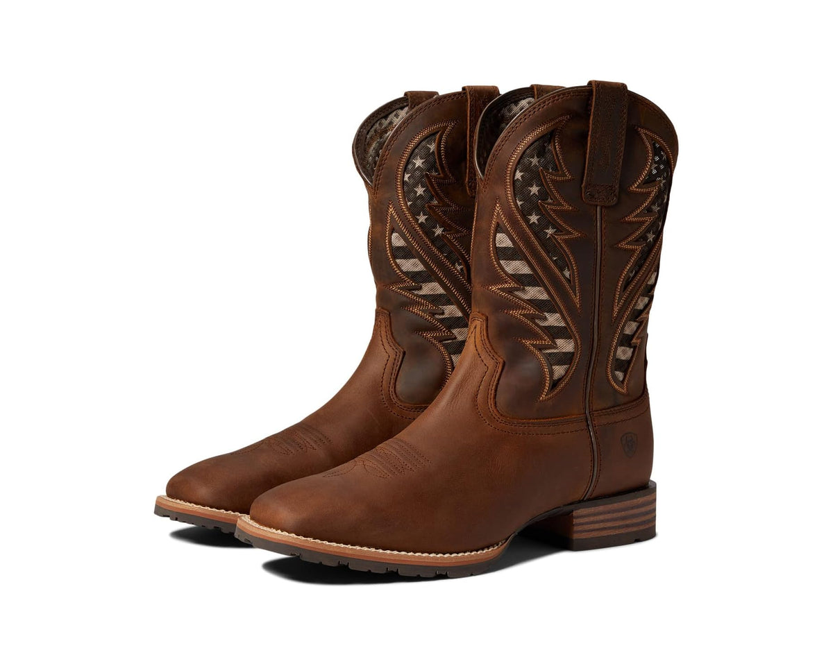 Men's Ariat Hybrid VentTEK Distressed Brown/American Flag